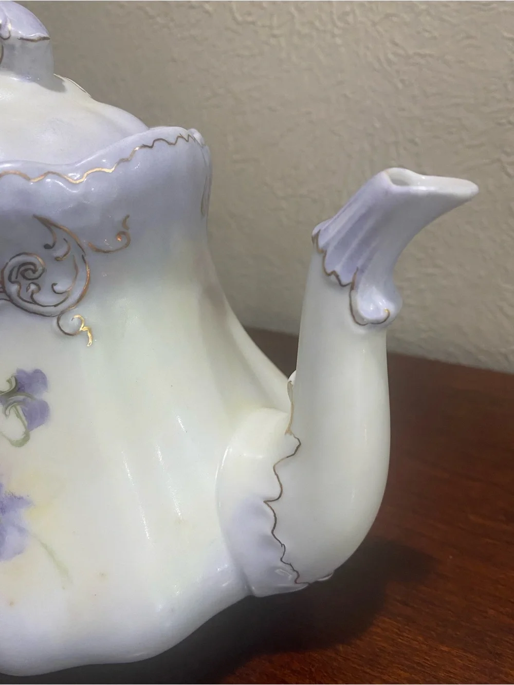 Vintage, Victorian Cottage core, Hand Painted Porcelain, 3 Piece Tea Serving Set